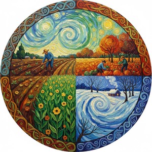 cycle-life-four-seasons-la-van-gogh-circular-highly-textured-work-art-inspired-van-gogh-s-style-410030337-1 cycle-life-four-seasons-la-van-gogh-circular-highly-textured-work-art-inspired-van-gogh-s-style-410030337-1